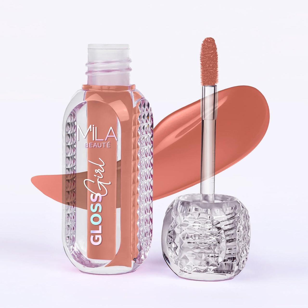 Mila Beauté Gloss Girl Lip Gloss | Enriched With Mango Seed Butter & Hyaluronic Acid | Light Weight & Non-Sticky Formula | Gives Fuller-Lip Effect & Extra Hydration | High Shine Finish-(Naked, 2.8 ml)
