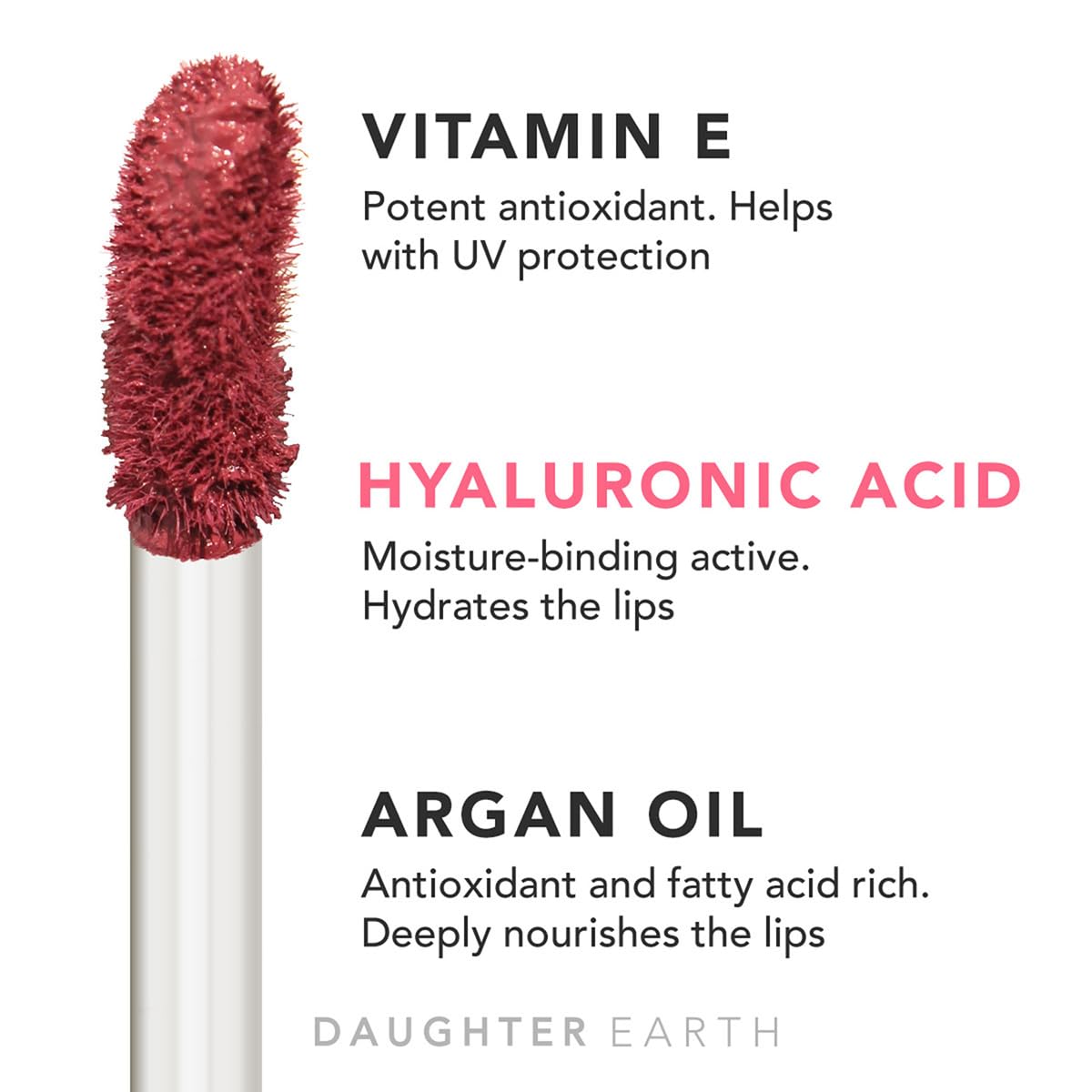 DAUGHTER EARTH Liquid Lipstick For Women With Vitamin E & Hyaluronic Acid |Long Lasting Matte Smudge Proof Vegan Lip Stick For Hydrating Lips | Mini Calm Before the Storm - 2.5ml