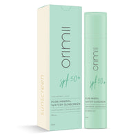 Orimii 100% Pure Mineral Sunscreen SPF 50 with Watery Texture & Zero White Cast | Super Lightweight & Blends Easily on Skin | With Zinc Oxide & Hyaluronic Acid | Fragrance Free & Pregnancy Safe 50ml