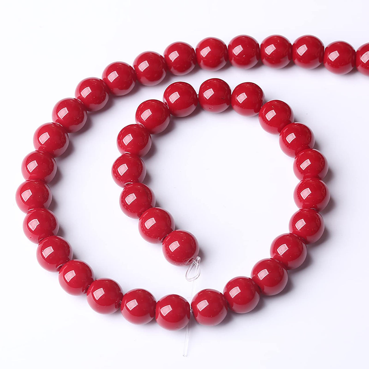 10mm 38pcs Pomegranate Red Glass Gemstone Beads Natural Round Loose Crystal Energy Stone Healing Power for Jewelry Making 1 Strand 15" (10mm, Pomegranate Red Glass) 10mm