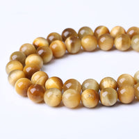 60PCS 6MM AAA Honey Gold Tiger Eye Stone Beads Natural Gemstone Bead Crystal Healing Energy Jewelry Making DIY 15 inches