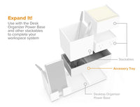 Bostitch Office Konnect Desk Organizer Accessory Tray, Wide, Stacks for Desktop Storage, White
