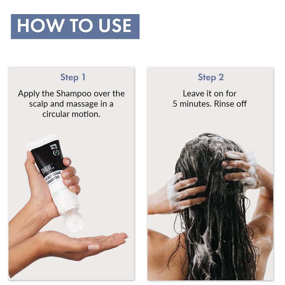 ThriveCo Anti Dandruff Scalp Clear Shampoo | Removes Dandruff From Source | Helps With flaky, Itching, Irritation & Redness Accompanying Dandruff | 100% Effective with First Use | With clinically proven Zenscalpin™, Octopirox, Salicylic Acid Formulation |