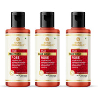 Khadi Organique Rose Natural Face Wash Pack Of 3