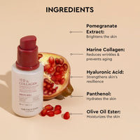 The Face Shop Pomegranate & Collagen Face Serum With 10% Marine Collagen & Hyaluronic Acid | Has Collagen to smooth wrinkles & Hyaluronic Acid for Intense Hydration |All in One Korean Face Serum, 30Ml