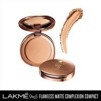 Lakmé 9 To 5 Weightless Mousse Natural Oil Full Coverage Foundation, Beige Vanilla, For All Skin 25G & 9 To 5 Flawless Matte Complexion Compact Powde, 8 G, 1 Count