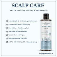 Singular Scalp Care Hair Oil for Itchy Scalp, Soothing & Sebum Control, Cold-Pressed with Tea Tree, Neem, Argan & More - 100 ml