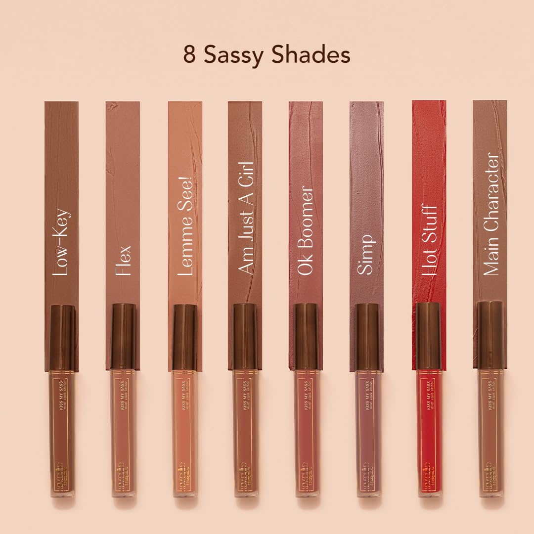 LoveChild Masaba Kiss My Sass Velvet Matte Lipstick (Brown), Intense Color, Transfer-Proof, Hydrating with Hyaluronic Acid, Long-Lasting & Lightweight, Smooth Glide Formula, Low-Key, 2.5ml