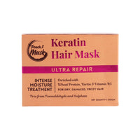 Peach and Musk Ultra Repair Keratin Hair Mask for Dry & Damaged Hair, Infused with Wheat Protein & Vitamin B5, Control Frizz, Smooth and Managable Hair, Sulphate, SLS & Paraben Free - 200gm