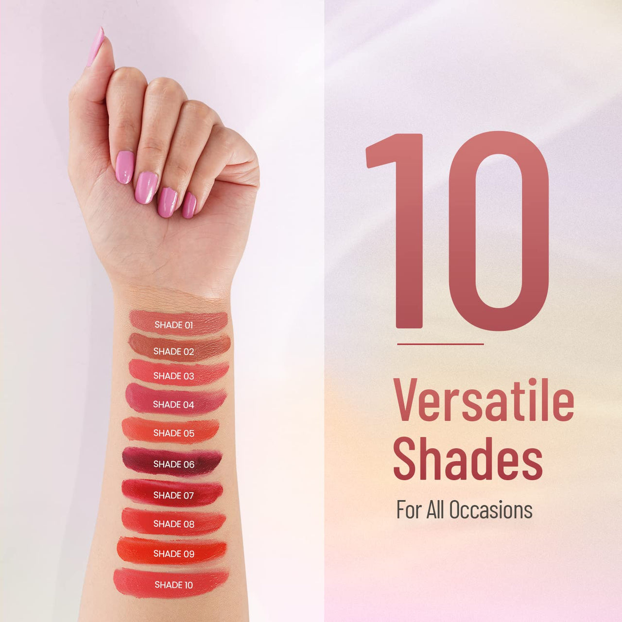 Swiss Beauty All About Lip Palette With 10 Pigmented Colors |Creamy Matte Finish Lip Colors Lipstick |Travel Friendly Lip Palette | Multicolor -01, 12gm