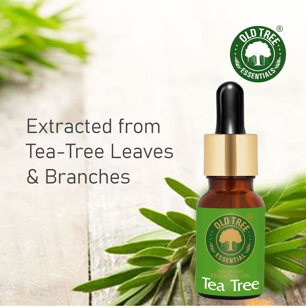 Old Tree 100% Pure & Natural Tea Tree Essential Oil for Skin, Diffusers, Hair, Body, Acne, & Nail care | Premium Therapeutic Grade Tea Tree Oil for Aromatherapy, Stress relief - 30 ml