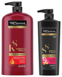 Tresemme Keratin Smooth Shampoo 1 Ltr & TRESemme Smooth & Shine Shampoo 580 ml For Men & Women