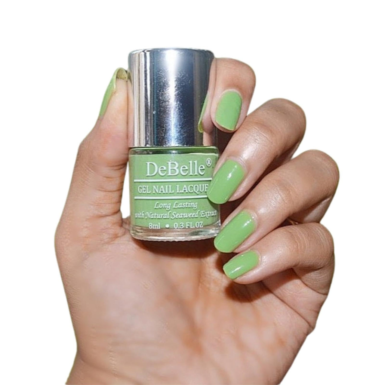 DeBelle Gel Creme Finish Nail Polish Mystique Green (Pastel Green), 8 Ml - Enriched With Natural Seaweed Extract, Cruelty Free, Toxic Free