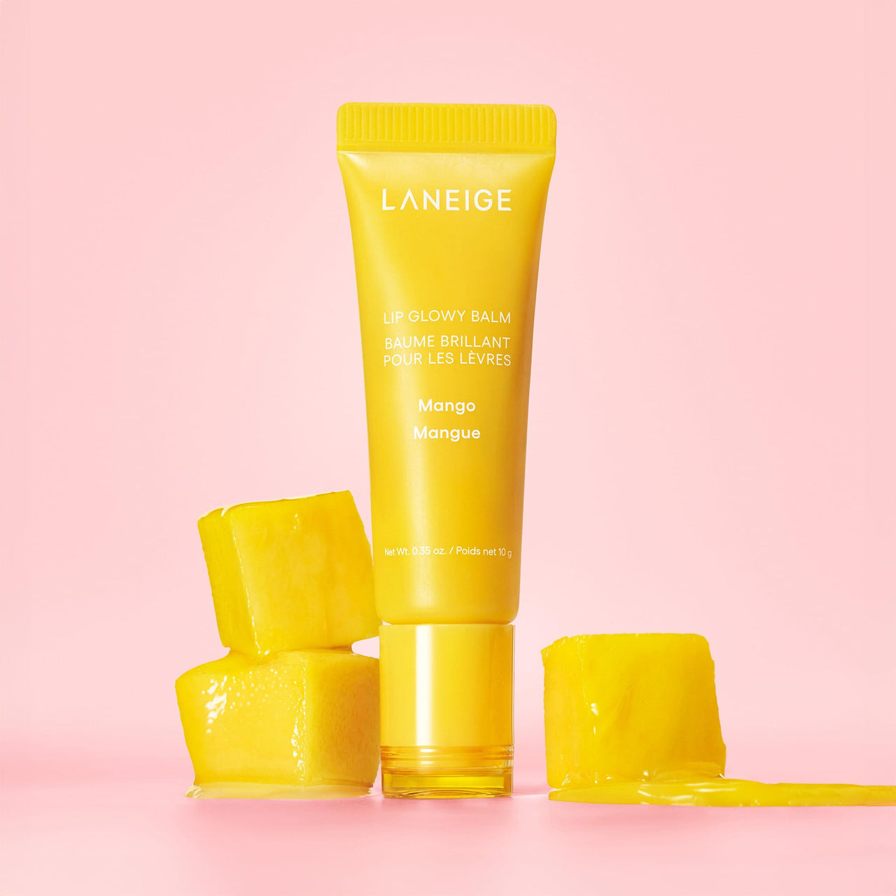 Laneige Lip Glowy Balm | Moisturizing Lip Treatment with Vitamin C + Shea Butter for Soft, Smooth and Glowing Lips | Korean Lip Balm For Dry Chapped Lips |Intense Hydration| Mango |10Gm