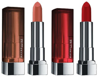 Maybelline New York Color Sensational Creamy Matte Lipstick, 634 Bold Crimson, 3.9g and Maybelline New York Color Sensational Creamy Matte Lipstick, 657 Nude Nuance, 3.9g