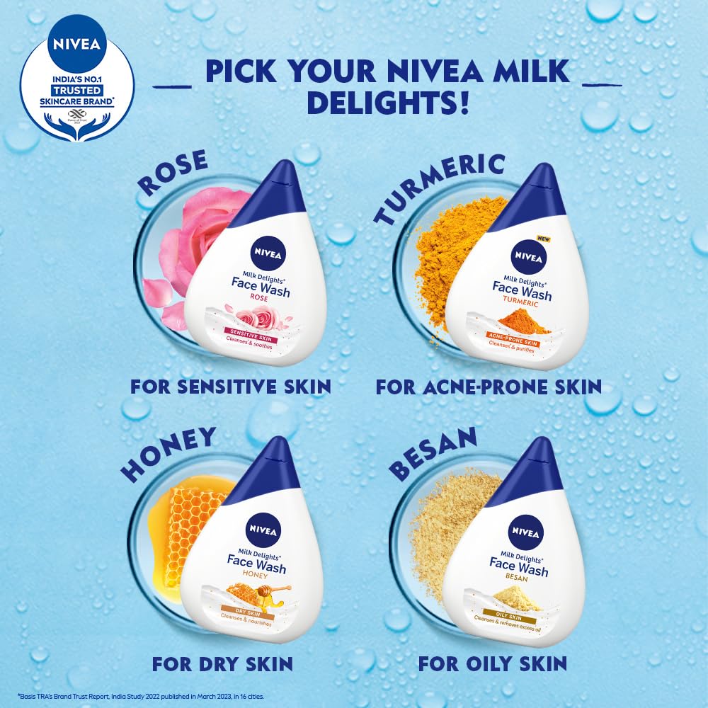 NIVEA Milk Delights Face Wash Precious Saffron For Normal Skin Skin 50ml, 50 ml
