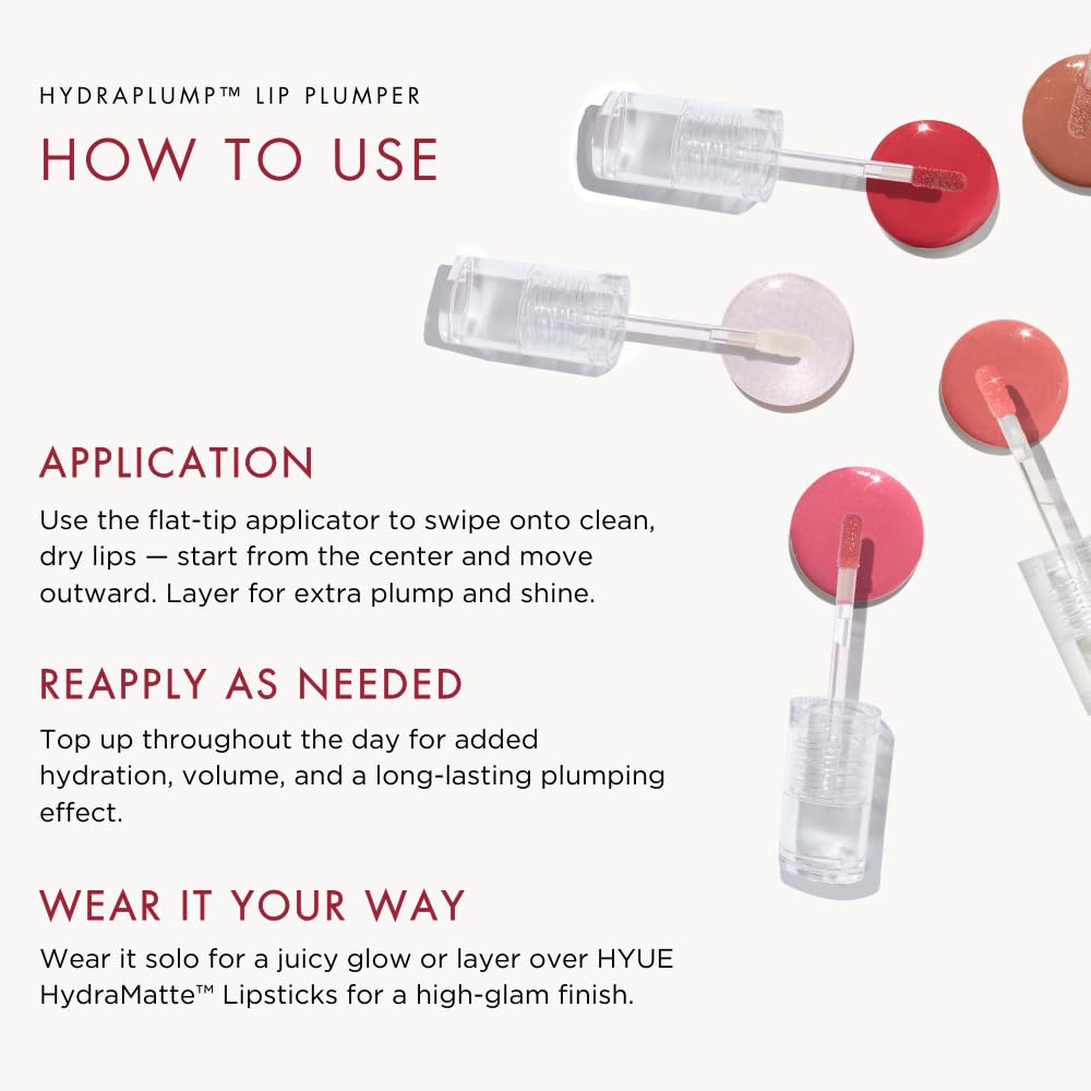 HYUE HydraPlump™ Lip Plumper | 4 ml | Long-term Plumping Effect & Hydration | Non-sticky Formula with Cooling Ice Cube sensation | Jojoba Oil, Vit E & Pomegranate Extract | Flat-tip Applicator (Cinnamon Girl, 4)