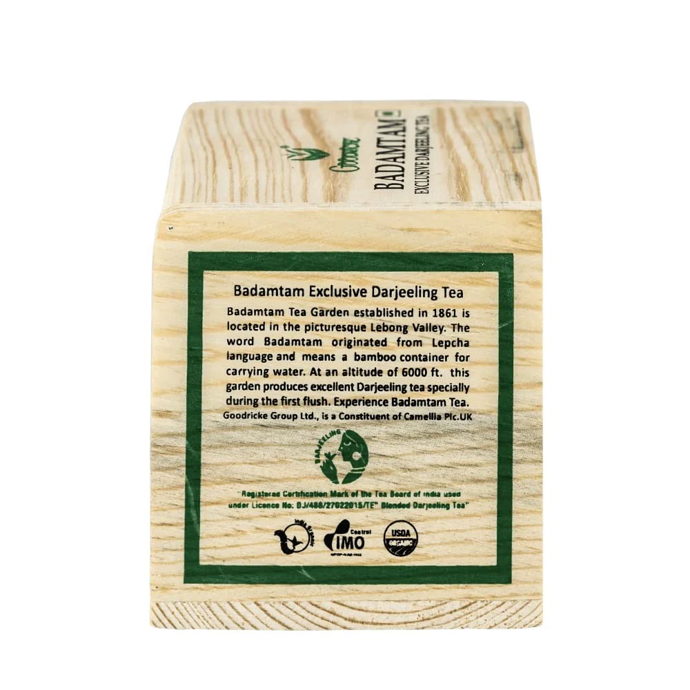 GOODRICKE Badamtam Darjeeling Tea - 250 Gm|100% Pure And Organic Premium Whole Leaf|Single Estate|Black Tea|Sweet Lasting Aftertaste - Loose Leaves