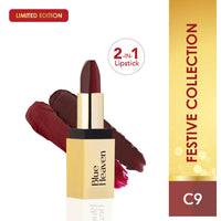 Blue Heaven 2 in 1 Festive Lipstick | Dual Shade | Ultra Lightweight Soft Matte Finish | Long Stay Comfort Wear Lipsticks for Women |C9| 4gm