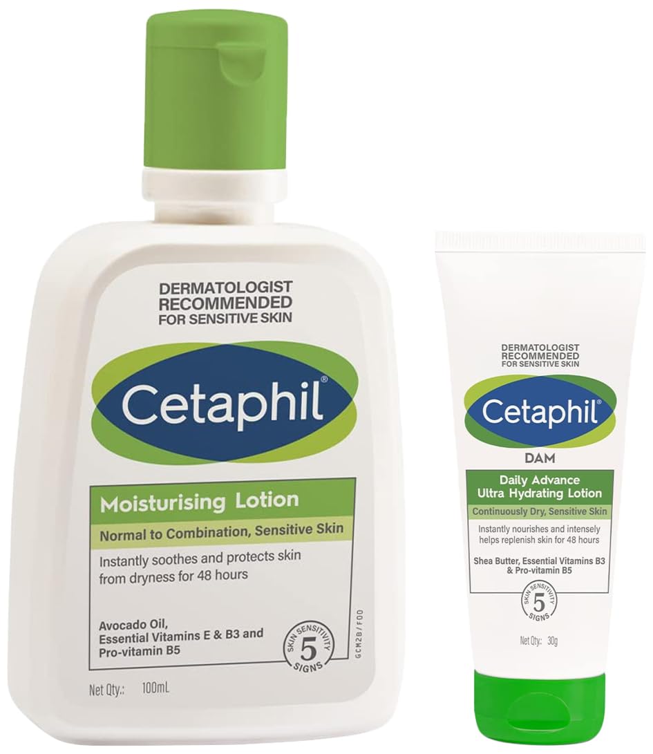 Cetaphil Dam Daily Advance Ultra Hydrating Lotion, 30g and Cetaphil Moisturizing Lotion, 100ml