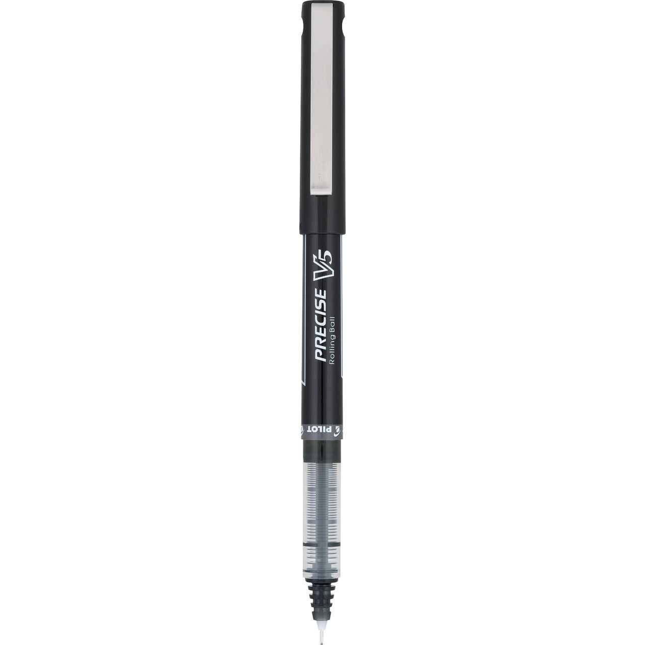 Pilot, Precise V5, Capped Liquid Ink Rolling Ball Pens, Extra Fine Point 0.5 mm, Black, Pack of 12