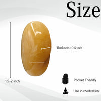 Yellow Aventurine Palm Stone - Massage Worry Stone for Natural Body Chakra Balancing, Reiki Healing and Crystal Grid Yellow Aventurine