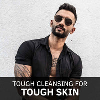 Ustraa Face Wash - Mint Cool - For Dry to Normal Skin - 100g | Reduces Moisture Loss & Activated Charcoal Face Scrub - 100g | with Tahitian Volcanic Sand & Walnut Granules | Fights Blackheads