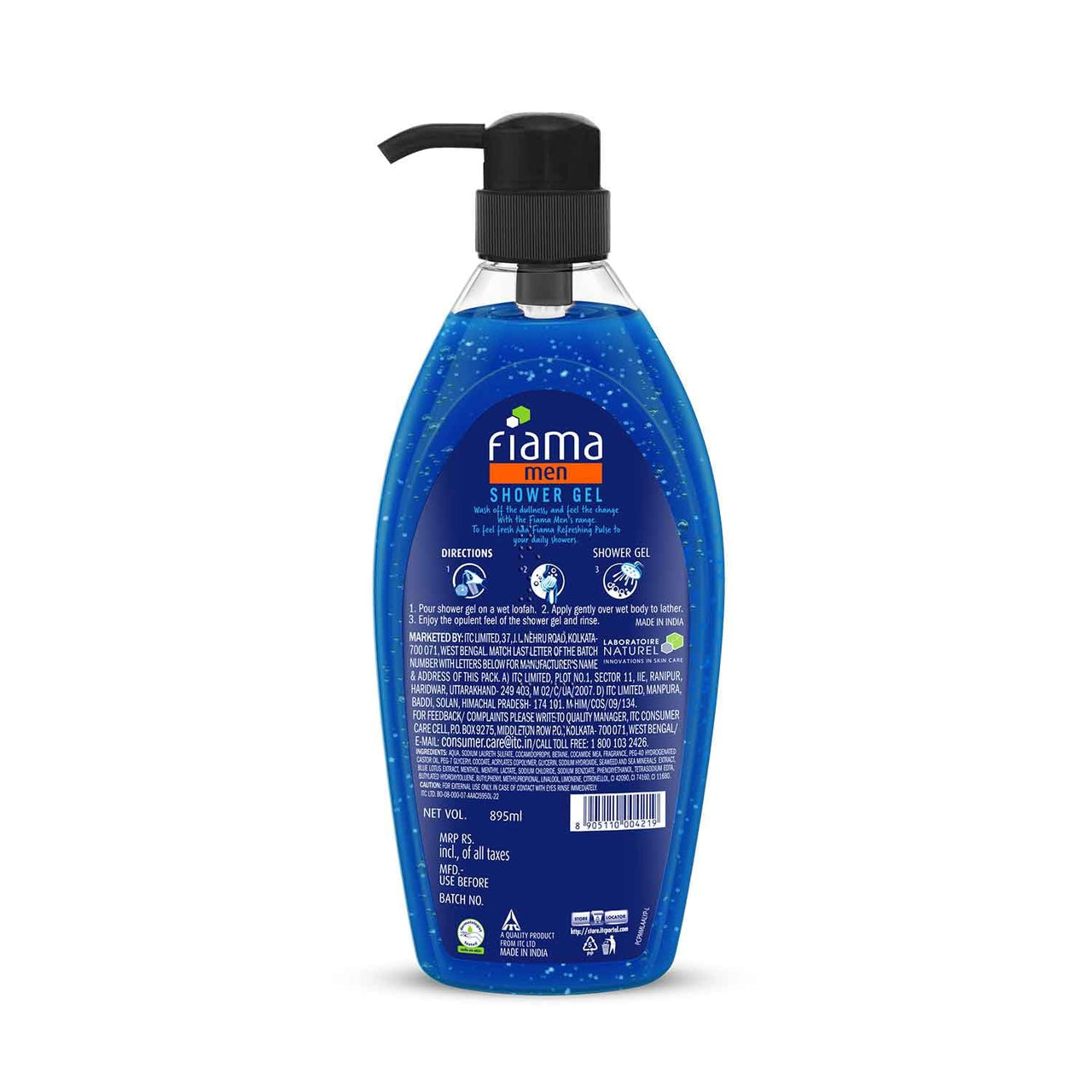 Fiama Men Shower Gel Refreshing Pulse Body Wash with Skin Conditioners for Refreshed Skin, 895 ml bottle