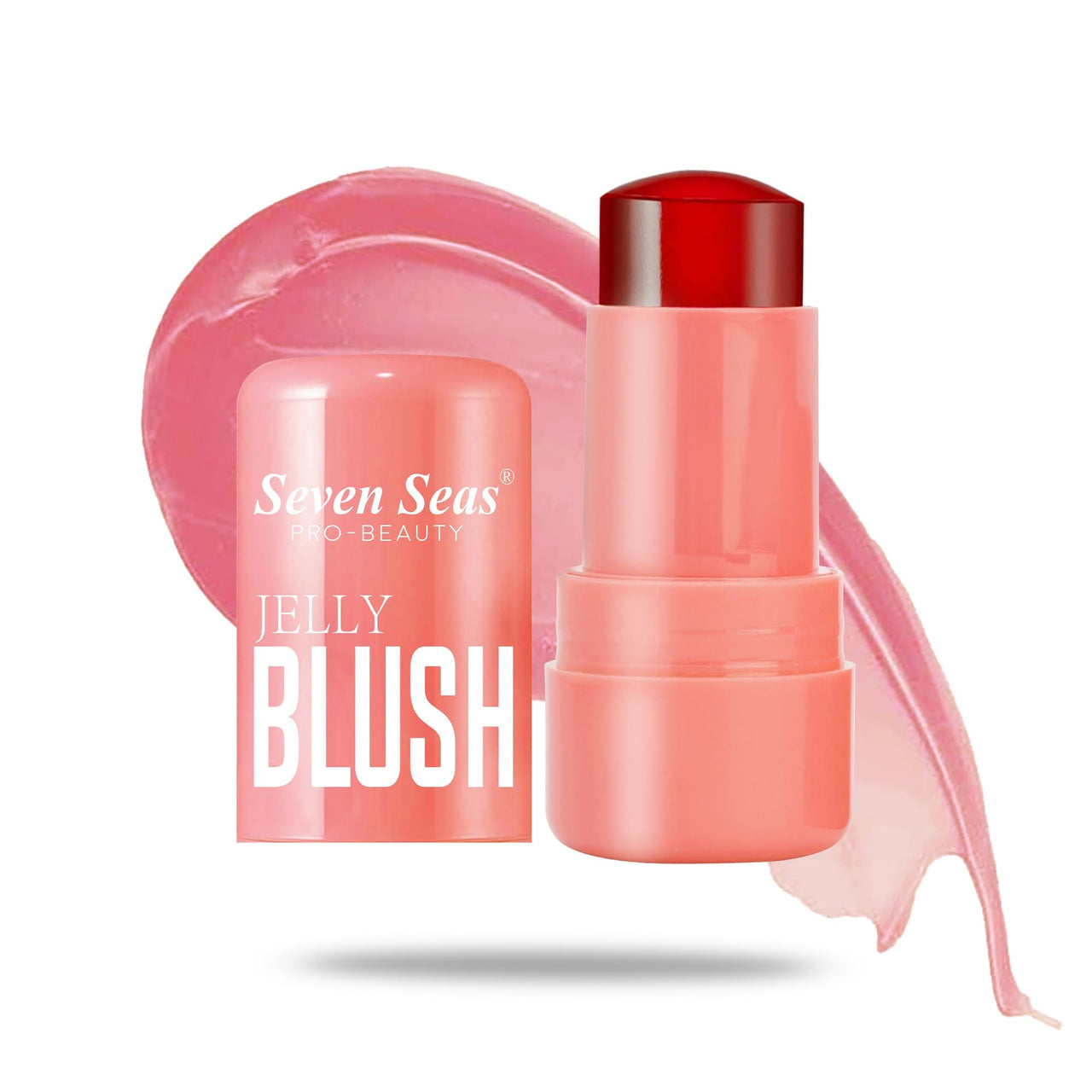 Seven Seas Matte Jelly Blush Tint | Moisturising | Long-Lasting Lip And Cheek Tint | Highly Pigmented | Smudgeproof | Jelly Tint For Women And Girls (01-Poppy Pink, 5G)