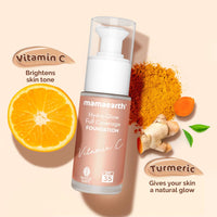 Mamaearth Hydra-Glow Full Coverage Dewy Finish Liquid Foundation With Vitamin C & Turmeric- 30 Ml|Full Coverage|Gives 3X Instant Glow|12-Hour Long Stay & Hydration|Spf 35|Non-Drying (01 Ivory Glow)