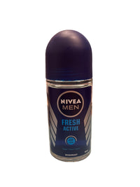 NIVEA MEN Fresh Active 50ml Deo Roll On | With Fresh Ocean Extracts| 72 H Freshness| 0% Alcohol | Dermatologically Approved & Paraben Free Formula