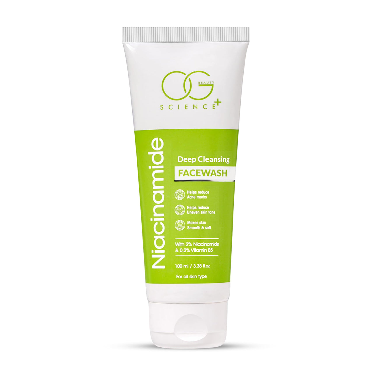 OG BEAUTY Science Niacinamide Face Wash 100ml | 2% Niacinamide & 0.2% Vitamin B5 | Clear, Radiant Skin | Daily Use & Gentle Cleansing