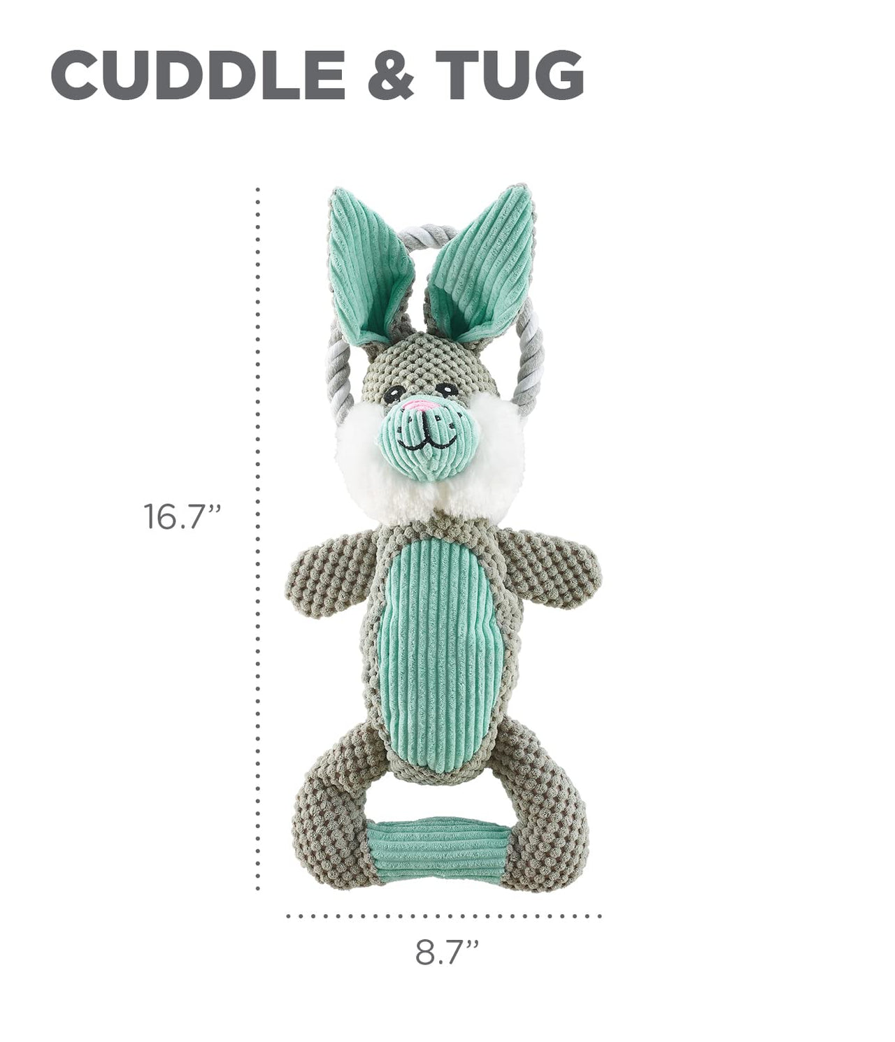 Outward Hound Scrunch Bunch Bunny Interactive Plush Squeaky Dog Tug Toy