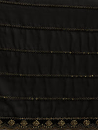 Sunderani Women's  Designer Black Georgette Embroidered Fashion Designing Saree for Women (Sund KK BLACK)