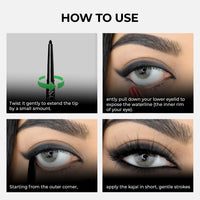 SOKU Eye Play Matte Finish Black Kajal Stick | Enriched with Vitamin A & Castor Oil | Smudge Proof & Waterproof | One Stroke Smooth Glide | Long Lasting & Weightless Formula - 0.3 g