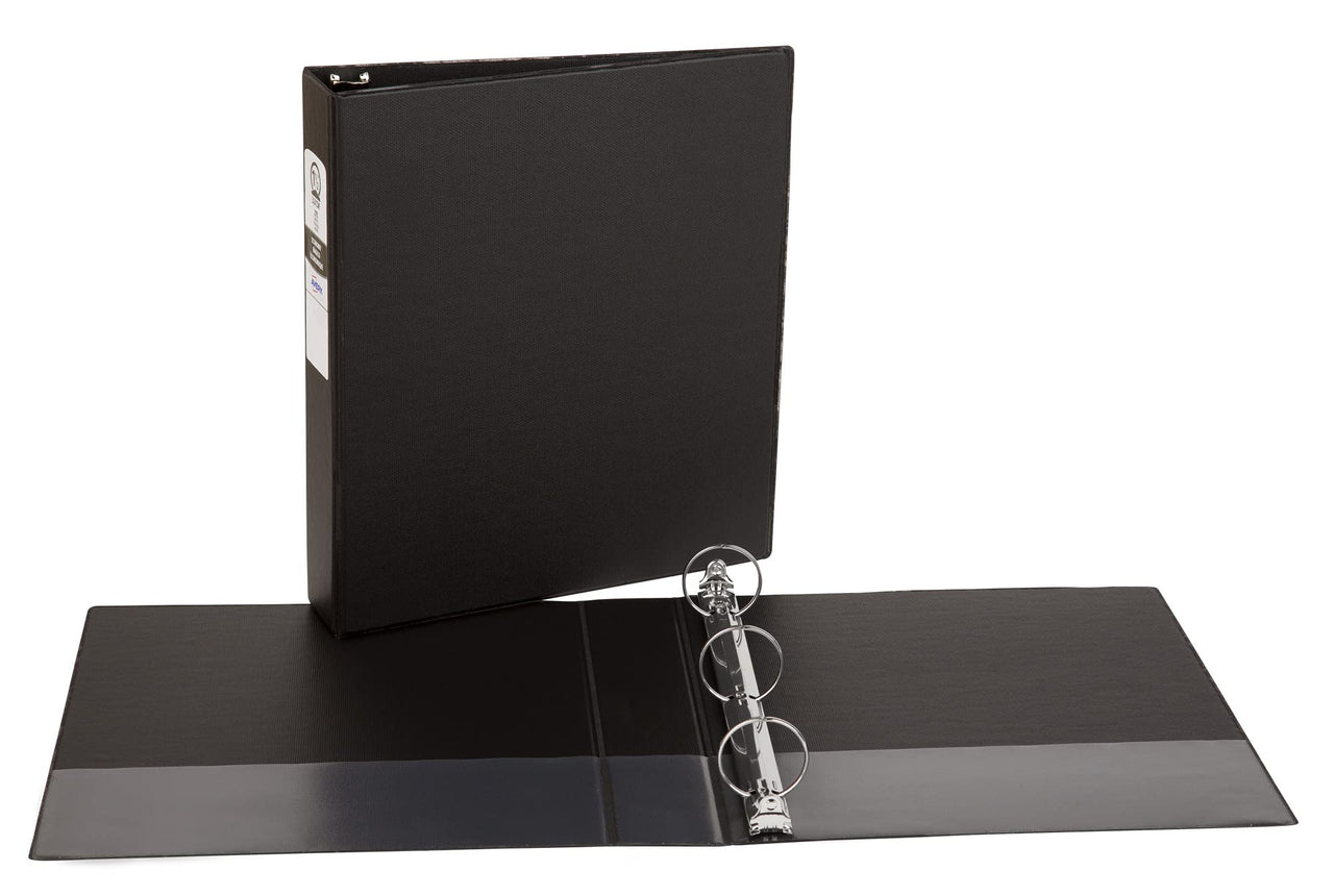 Avery Economy 3 Ring Binder, 2" Round Rings, 1 Black Binder (03501)