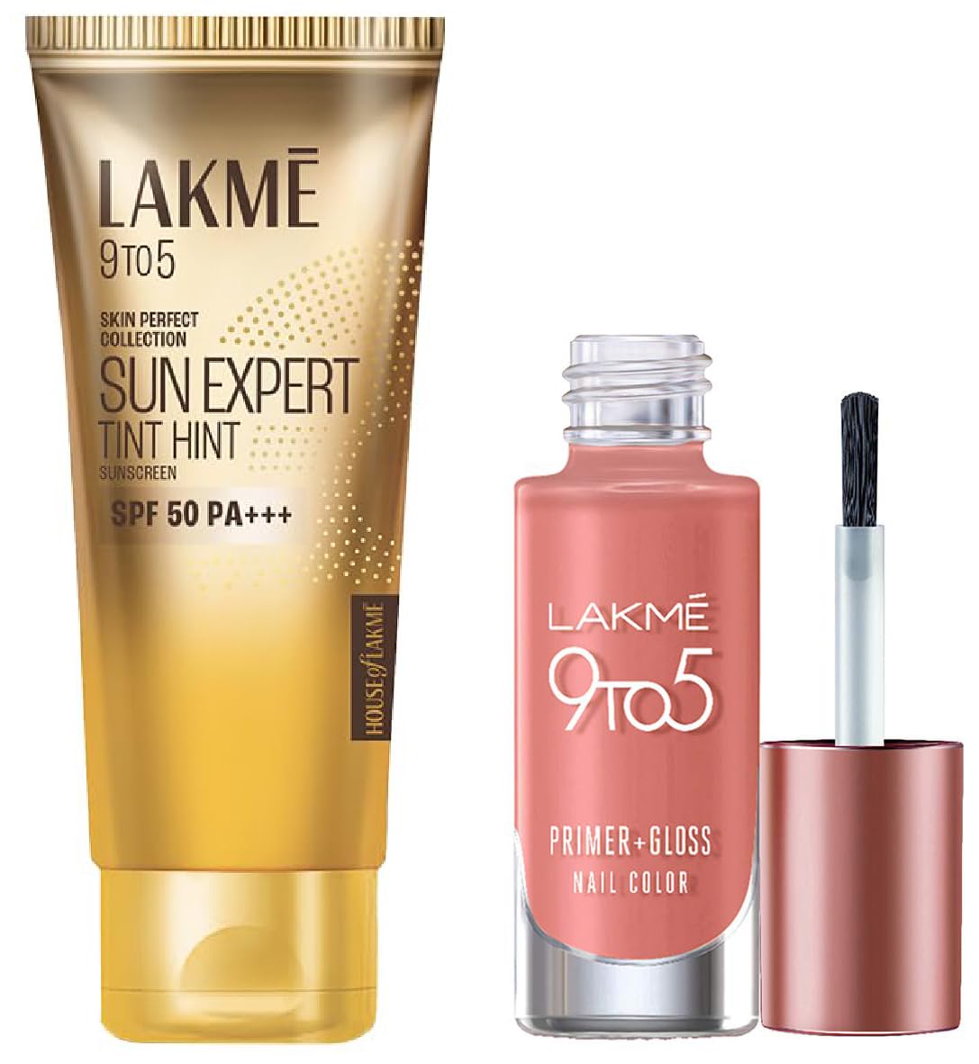 Lakmé Sun Expert & Lakmé 9To5 Primer + Gloss Nail Colour