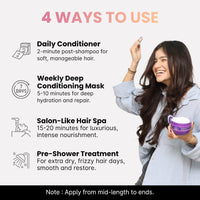 2.Oh! Italian Reconstruction Hair Mask for Frizzy Hair | Hair Mask for Damaged Hair with Deep Conditioning Concentrate | Repair Mask for Dry Hair | Argan Oil Hair Spa Cream for Women and Men