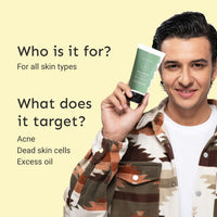 Arata Refreshing & Hydrating Face Wash 150ml | With Peppermint, Lemon Oil & Flax Seed Extracts | For Dry, Oily, Sensitive Skin | Detoxifies, Gently Exfoliates, Controls Oil and Dirt | For Women & Men