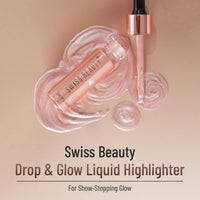 Swiss Beauty Drop & Glow Liquid Highlighter For Face Makeup | Illuminating Liquid Highlighter With Dewy Finish | Shade -Metal, 18ml