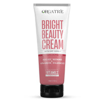 Orgatre Bright Beauty Cream 75gm with SPF 30 PA++ | Non-Oily Daily Moisturizer with Kojic Acid, Niacinamide & Hyaluronic Acid | Mattifying Face Cream for Brightening, Smooth & Hydrated Skin