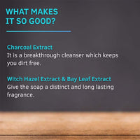 Ustraa Ammunition Cologne Soap with Charcoal & Bay Leaf, 6 x 125 gm (Pack of 6) | Clear, dirt-free skin with Activated Charcoal | Soap with Fragrance of Cologne