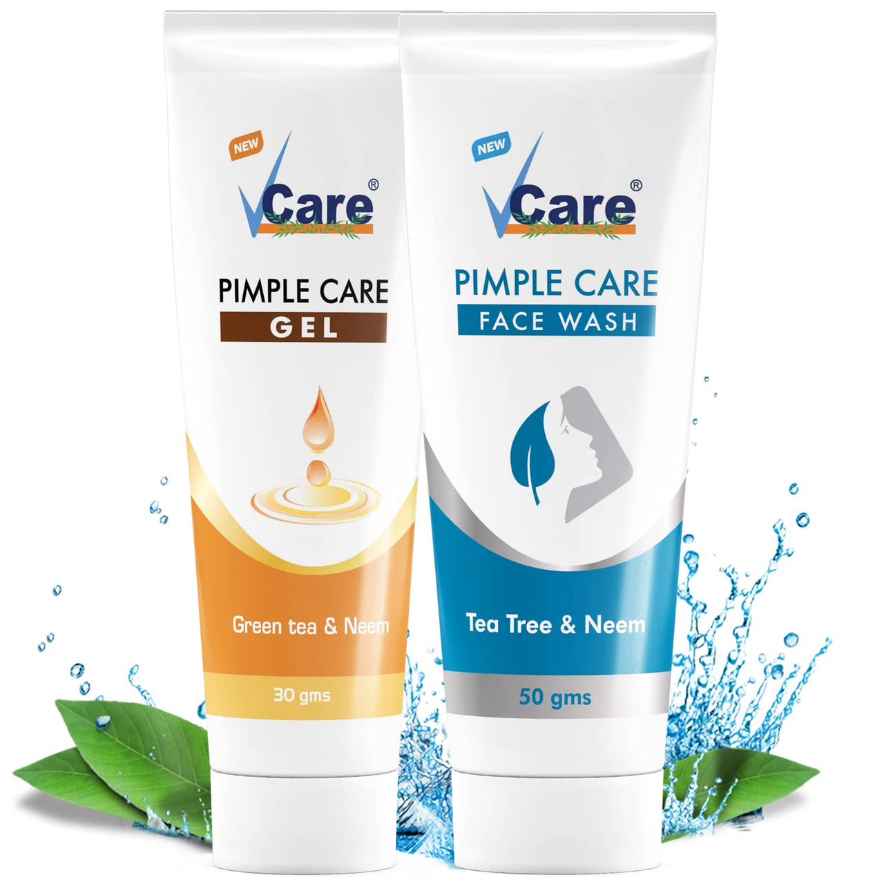 VCare Pimple Care Gel with Pimple Care Face Wash - 30g - 50g combo pack of 1