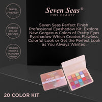 Seven Seas Perfect Finish Professional Eyeshadow Pigmented Colors | Long Wearing And Easily Blendable Eye Makeup Palette | Multicolor - 25Gm | Shimmery & Glitter Finish (Natural)
