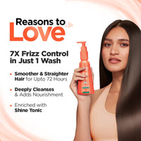 BBLUNT Advanced Smoothening Shampoo with Keratin & Hyaluronic Acid - 300ml Makes Hair Frizz-Free & Straighter | Gently Cleanses | Adds Spectacular Shine | SLS & Paraben-Free | For Men & Women