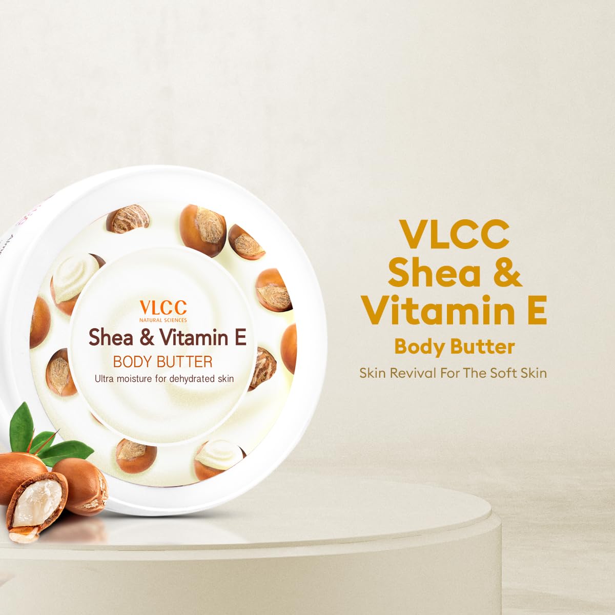 VLCC Shea & Vitamin E Body Butter - 200g | With Shea Butter, and Vitamin E and Antioxidants | Moisturizes Dehydrated Skin, Maintains Skin’s Oil Balance