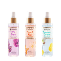 Pilgrim Set The Vibe Body Mist Collection (Vanilla, Patchouli, Lemon) | Body Mist for women long lasting | Body Spray for Women | Perfume Gift set for women | Designed in France | 150 ml