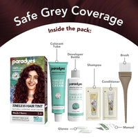 Paradyes Black Cherry Timeless Hair Tint, Permanent Crème Hair Colour for Natural-Looking Results, Complete Grey Coverage, Long-Lasting Formula Free from PPD, Ammonia, & Resorcinol, 3.6 Black Cherry