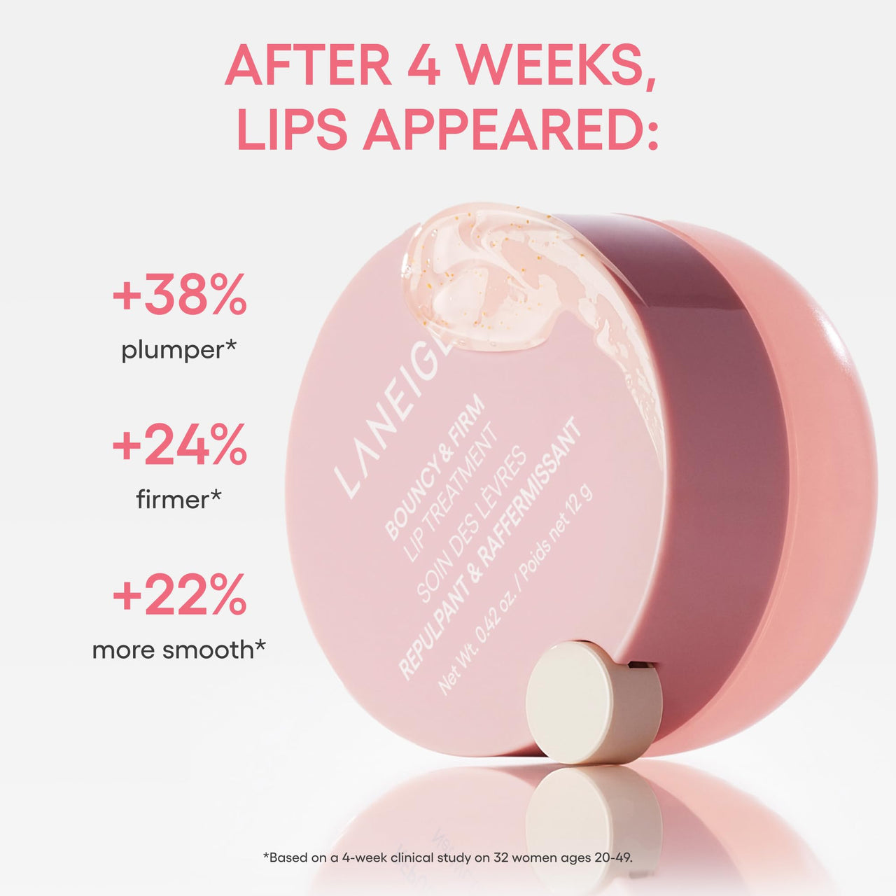 LANEIGE Bouncy & Firm intensive Lip Treatment With Collagen, Ceramides, and Hyaluronic Acid for Firm, Plump, and Lasting Hydration | Boost Lip Fullness | Lasting Hydration | For Women & Men | 12 gm