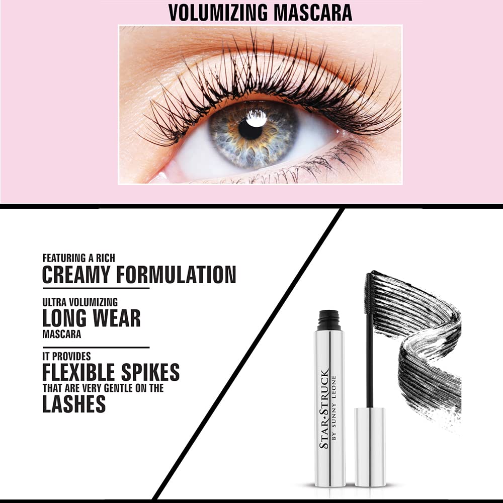 STARSTRUCK BY SUNNY LEONE Stellar Eyes-Volumizing Mascara | Easy Application with Rich Creamy Formulation (Black)